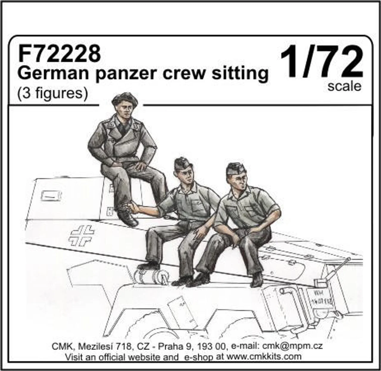 CMK 1/72 German panzer crew sitting (3 fig.)