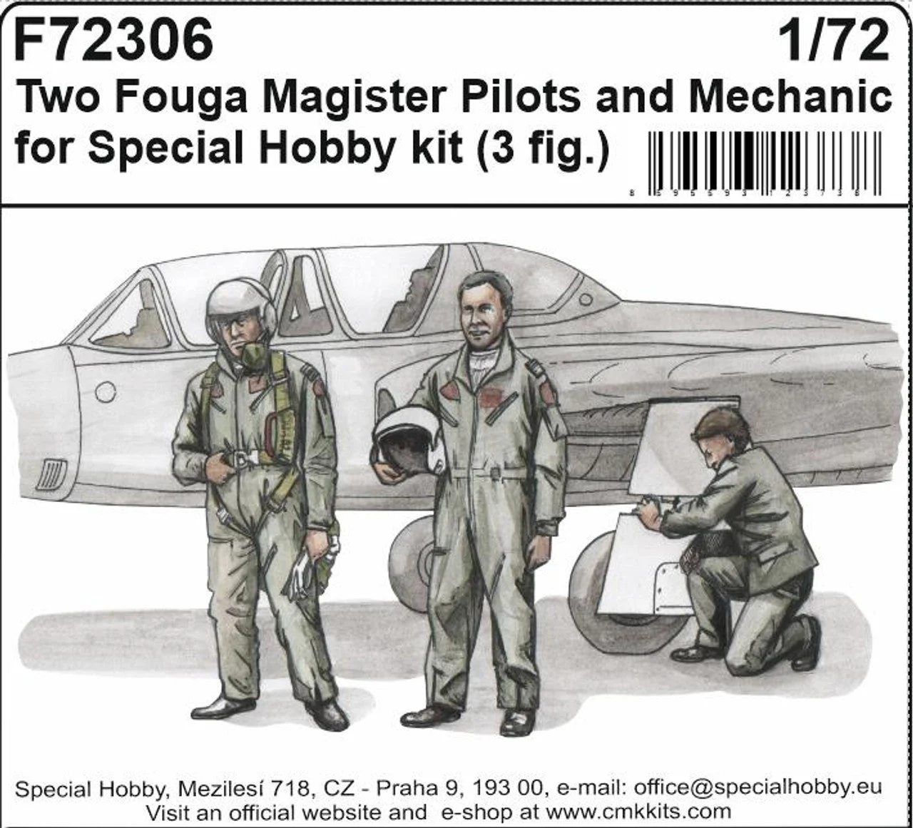 CMK 1/72 Two Fouga Magister Pilots and a Mechanic for SH kit (3fig) Resin Figure Model Kit
