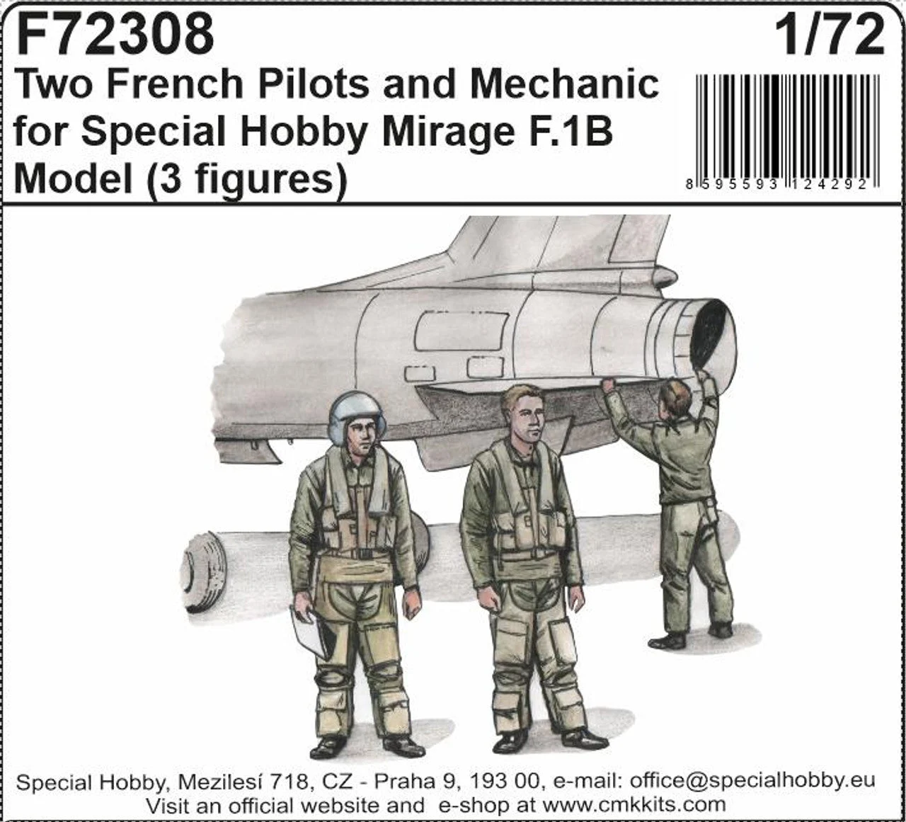 CMK 1/72 Two French Pilots and Mechanic for Special Hobby Mirage F.IB Model Resin Figure Model Kit
