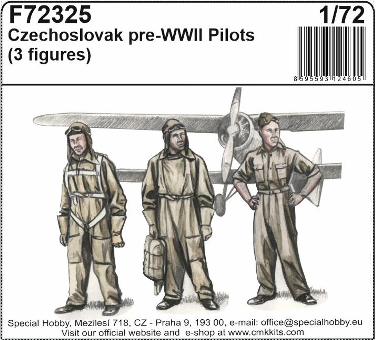 CMK 1/72 Czechoslovak pre-WWII pilots. (3 fig) Resin Figure Model Kit