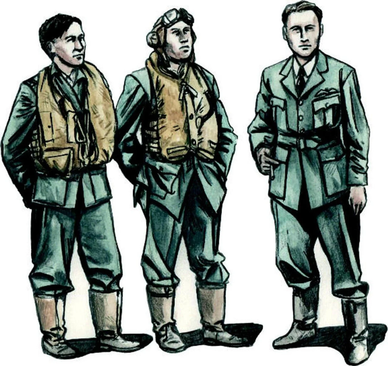 CMK 1/72 Barracuda Crew Members - Standing (3 fig.) Resin Figure Model Kit