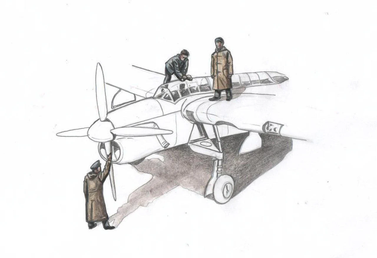 CMK 1/72 Barracuda Mechanics (3 figures. aboard carrier w/ raincoat) for Sp. Hobby kit Resin Figure Model Kit