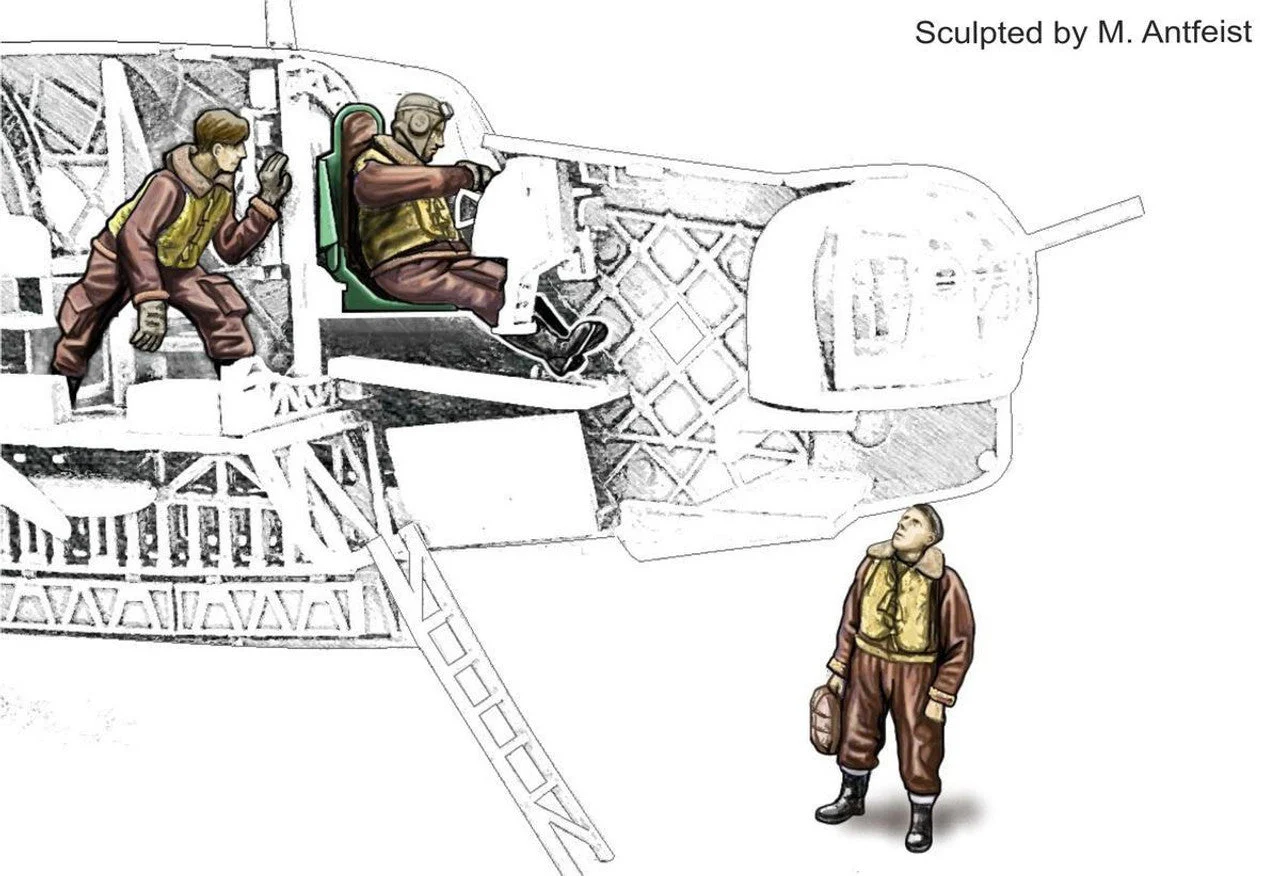 CMK 1/72 Wellington Crew Pre-flight Check Resin Figure Model Kit