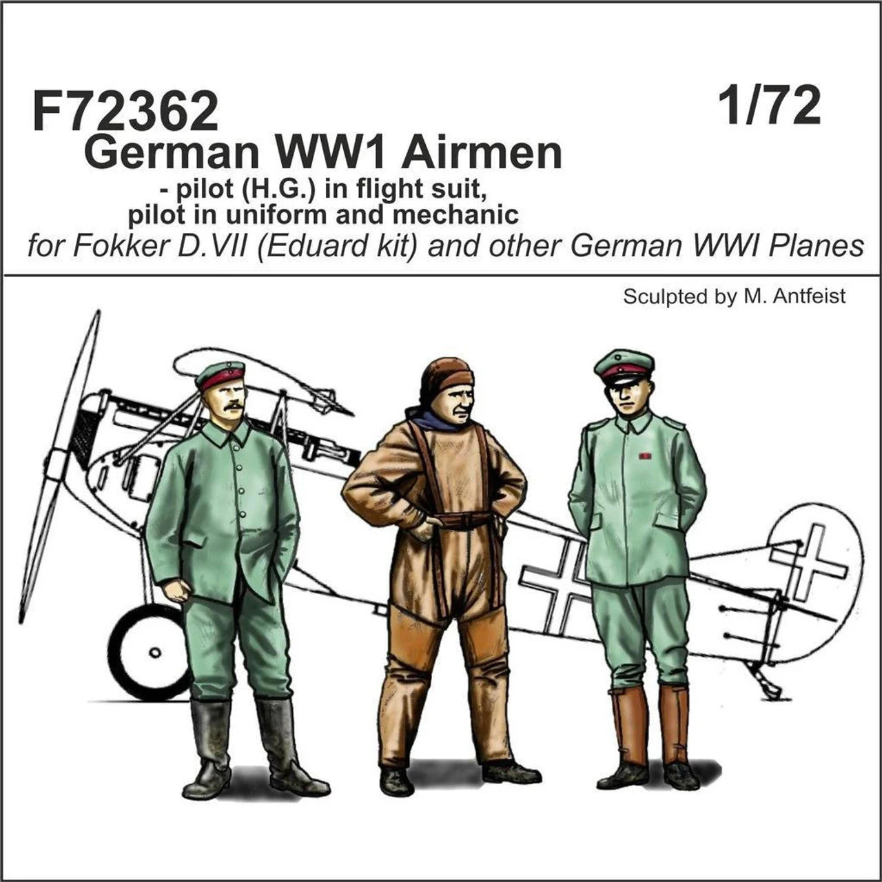 CMK 1/72 German WW1 Airmen - pilot (H.G.) in flight suit. pilot in uniform and mechanic Resin Figure Model Kit