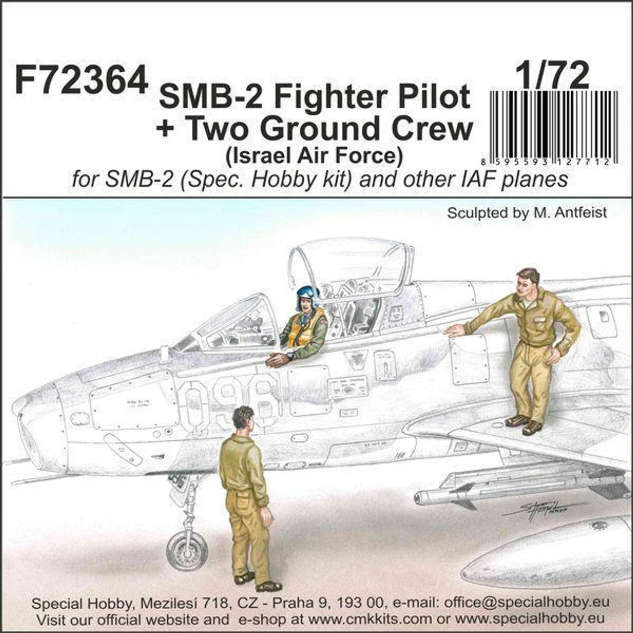 CMK 1/72 SMB-2 Fighter Pilot + Two Ground Crew (Israel Air Force) Resin Figure Model Kit