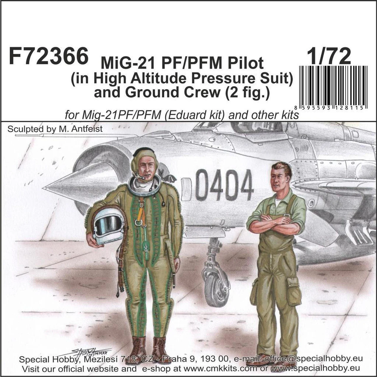 CMK 1/72 MiG-21 PF/PFM Pilot (in High Altitude Pressure Suit) and Ground Crew (2 fig.) Resin Figure Model Kit