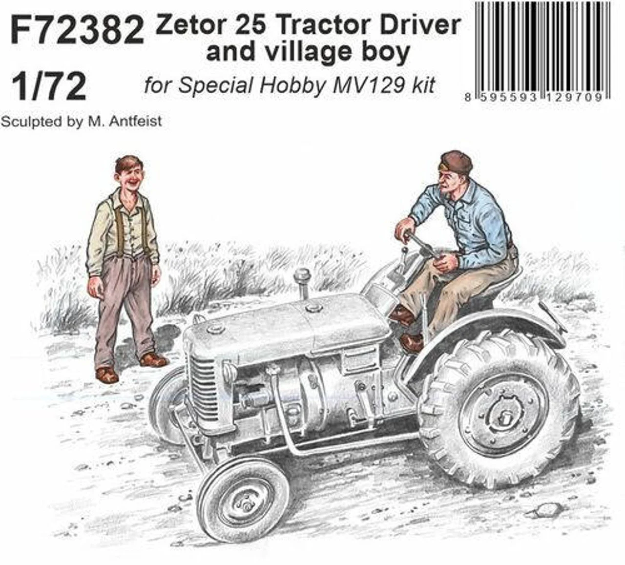 CMK 1/72 Zetor 25 Tractor Driver and village boy