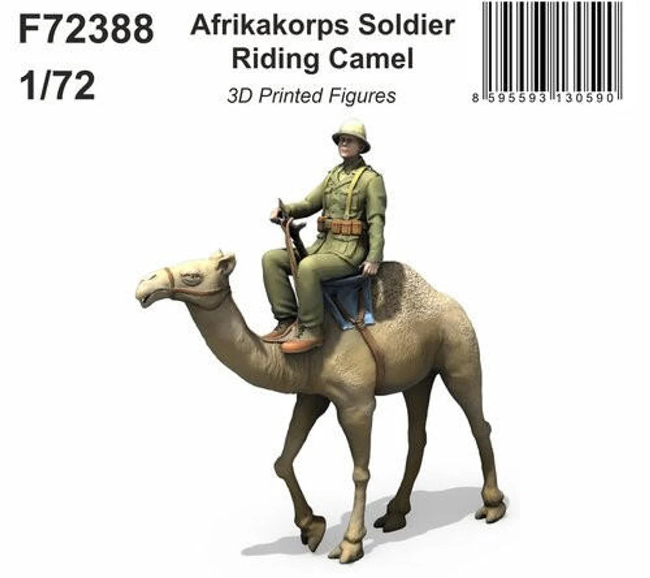 CMK 1/72 Afrikakorps Soldier Riding Camel / 3D Printed