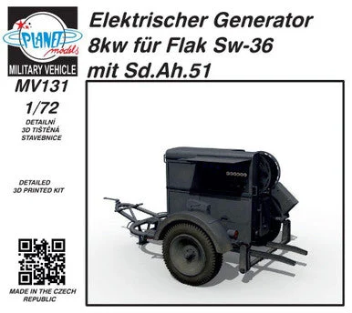 1/72 Planet Models Elektrischer Generator 8kw fr Flak Sw-36 mit Sd.Ah.51