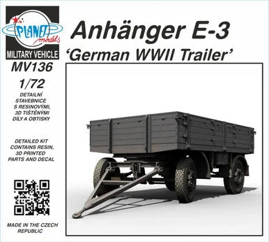 1/72 Planet Models Anhnger E-3 German WWII Trailer