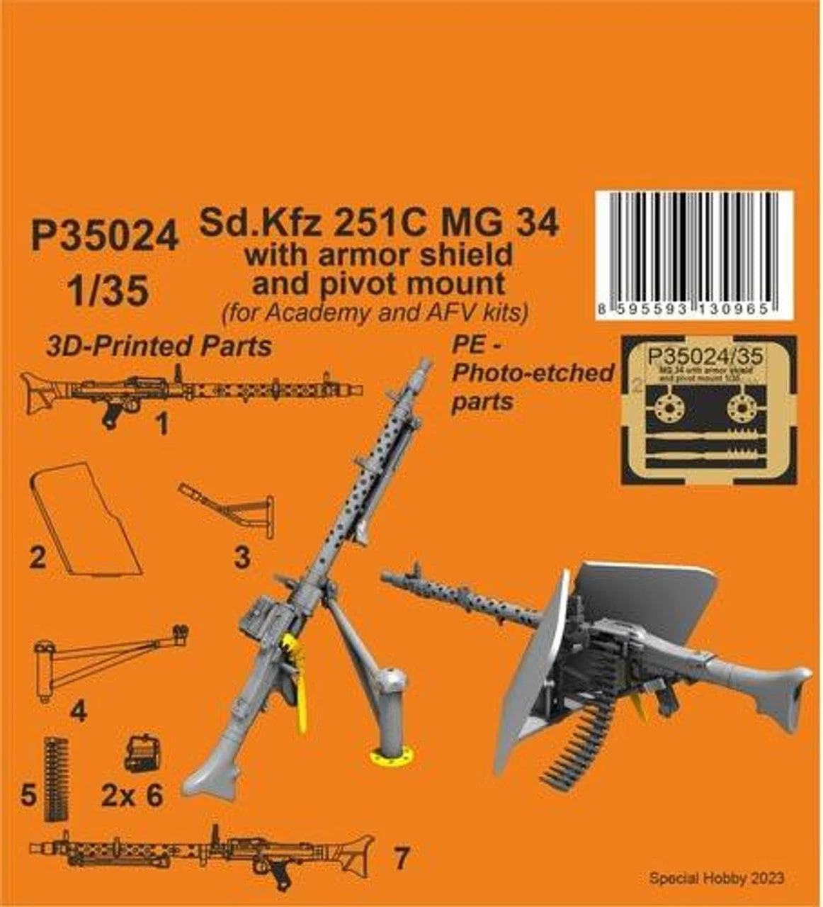Special Hobby 1/35 CMK Sd.Kfz 251C MG 34 with armor shiels and pivot mount
