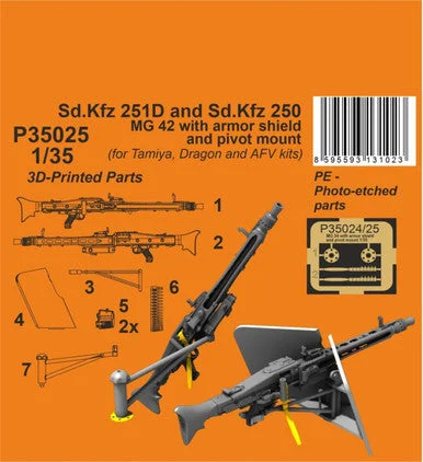 1/35 CMK Sd.Kfz 251D/250 MG 42 with armor shiels and pivot mount