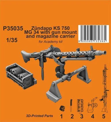 1/35 CMK Zundapp KS 750 MG 34 with gun mount and magazine carrier / for Academy kit