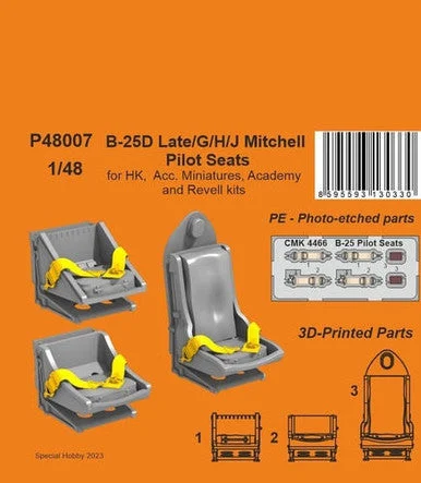 1/48 CMK B-25D Late/G/H/J Mitchell Pilot Seats / for HK, Acc. Miniatures, Academy and Revell kits