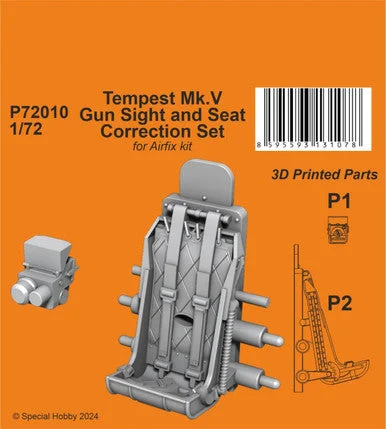 1/72 CMK Tempest Mk.V Gun Sight and Seat Correction Set for Airf
