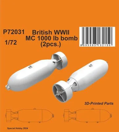 1/72 CMK British WWII MC 1000lb bomb Mk.I (2pcs.)
