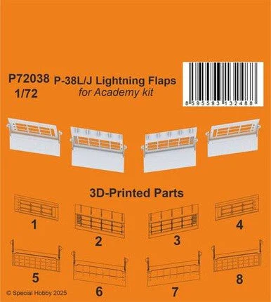 1/72 CMK P-38J/L Lightning Flaps / for Academy kit