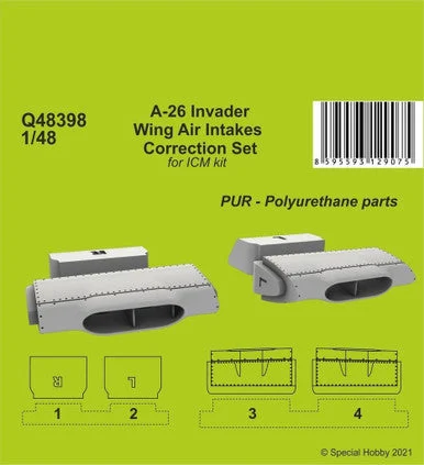 1/48 CMK A-26 Invader Wings Air Intakes Correction Set Resin
