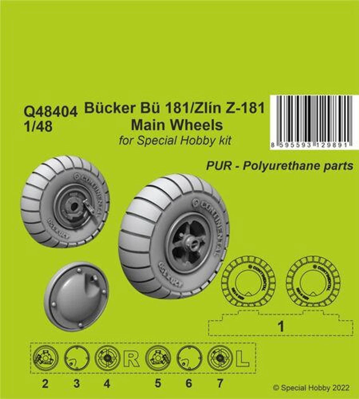 CMK 1/48 CMK Bucker Bu 181/Zlin Z181 Main Wheels