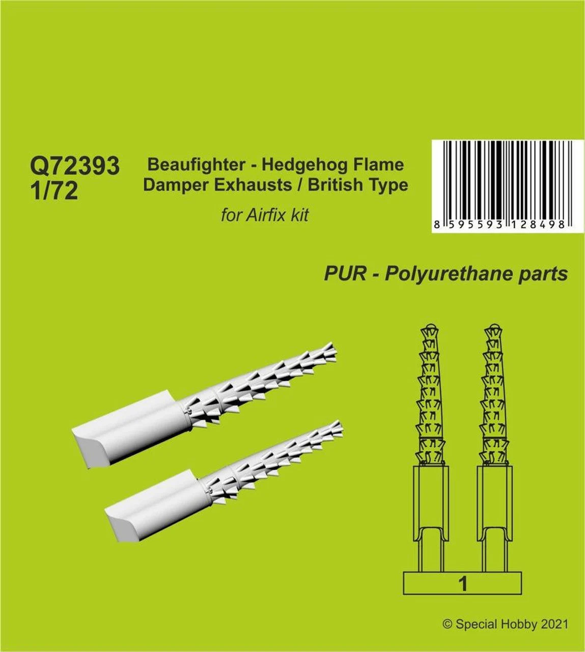 CMK 1/72 CMK Beaufighter - Hedgehog Flame Damper Exhausts / British Type Resin