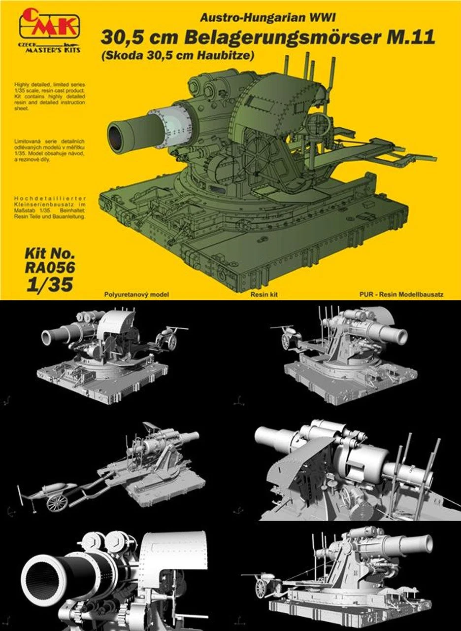 CMK 1/35 CMK Austro-Hungarian WWI 30.5 cm Belagerungsm?rser M.11 /Škoda30.5 cm Haubitze 1/35 Resin