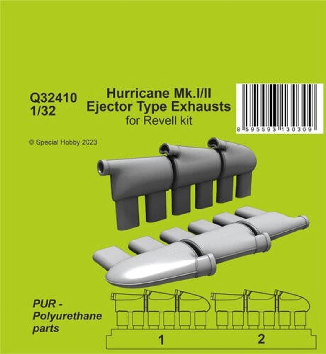 CMK 1/32 CMK Hurricane Mk.I/II Ejector Type Exhausts