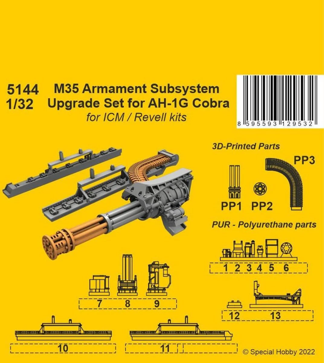 CMK 1/32 CMK M35 Armament Subsystem Upgrade Set for AH-1G Cobra / for ICM and Revell kits Resin