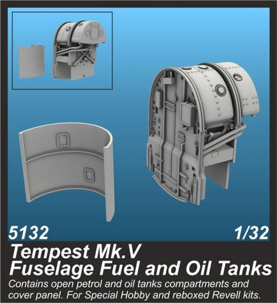 CMK 1/32 CMK Tempest MK. V Fuselage Fuel and Oil Tanks