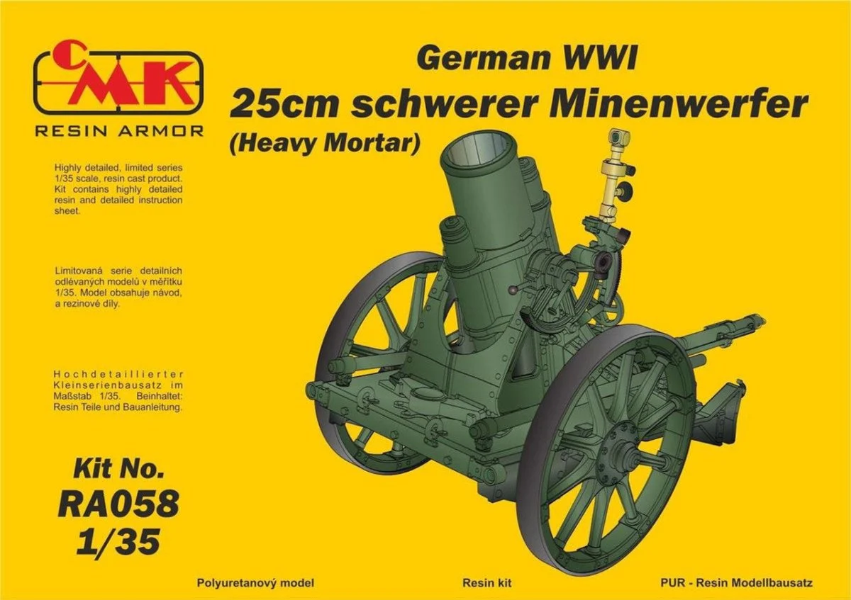 CMK 1/35 CMK German WWI 25cm schwerer Minenwerfer / Heavy Mortar All Resin kit 1/35 Resin