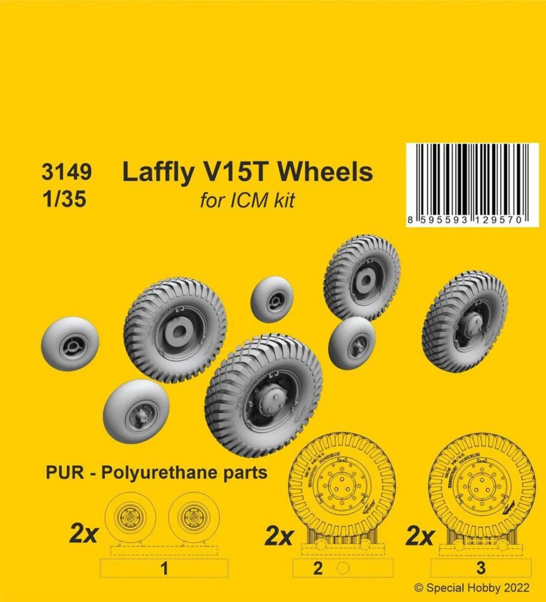 CMK 1/35 CMK Laffly V15T Wheels / for 1/35 ICM kit Resin