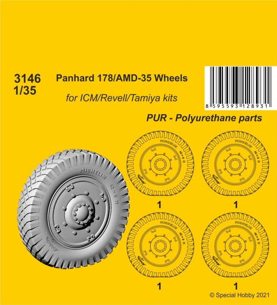CMK 1/35 CMK Panhard 178/AMD-35 Wheels 1/35 Resin