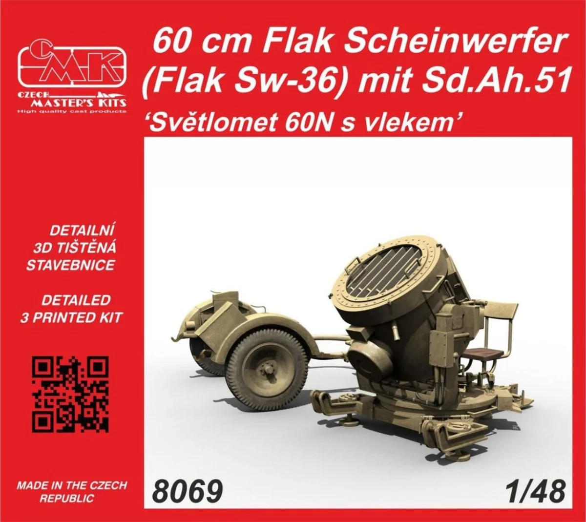 CMK 1/48 CMK 60 cm Flak Scheinwerfer (Flak Sw-36) mit Sd.Ah.51 / Sv?tlom