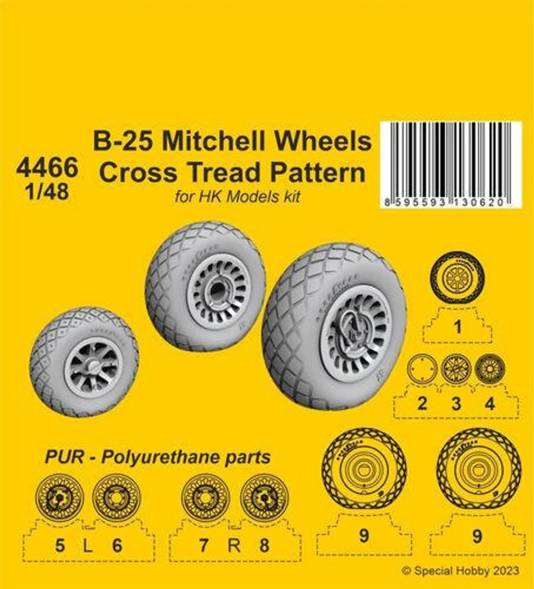 CMK 1/48 CMK B-25 Mitchell Wheels/ Cross Tread Pattern / for HK kit