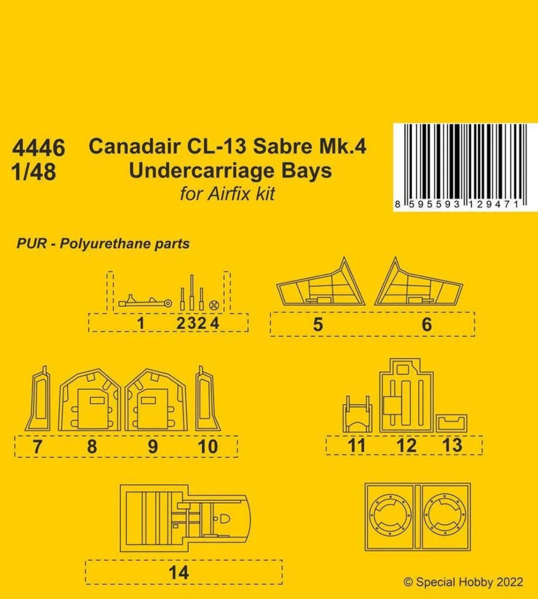 CMK 1/48 CMK Canadair CL-13 Sabre Mk.4 Undercarriage Bays / for Airfix kit Resin