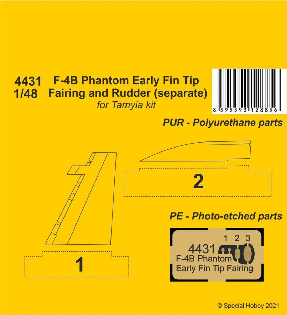 CMK 1/48 CMK F-4B Phantom Early Fin Tip Fairing and Rudder (separate) Resin