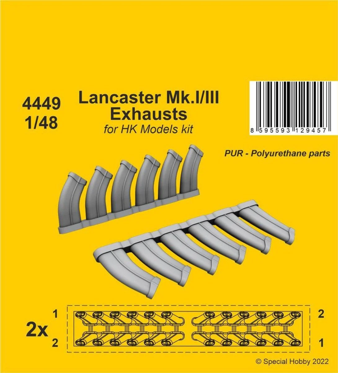 CMK 1/48 CMK Lancaster Mk.I/III Exhausts / for HK Models kit Resin