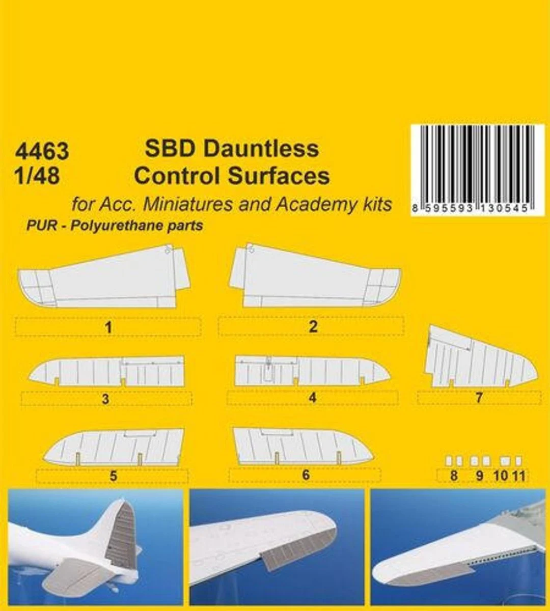 CMK 1/48 CMK SBD Dauntless Control Surfaces / for Acc. Miniatures and Academy kits