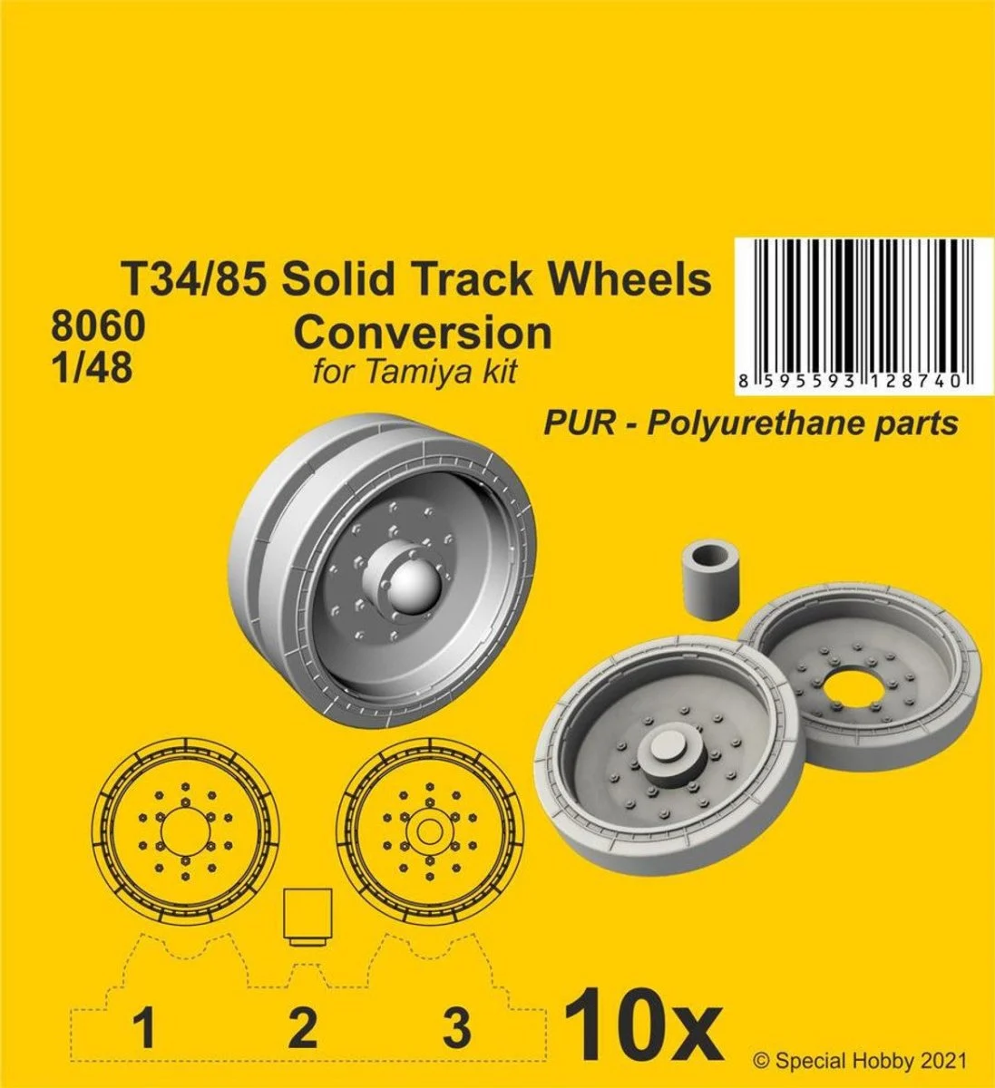 CMK 1/48 CMK T34/85 Solid Track Wheels Conversion Set Resin