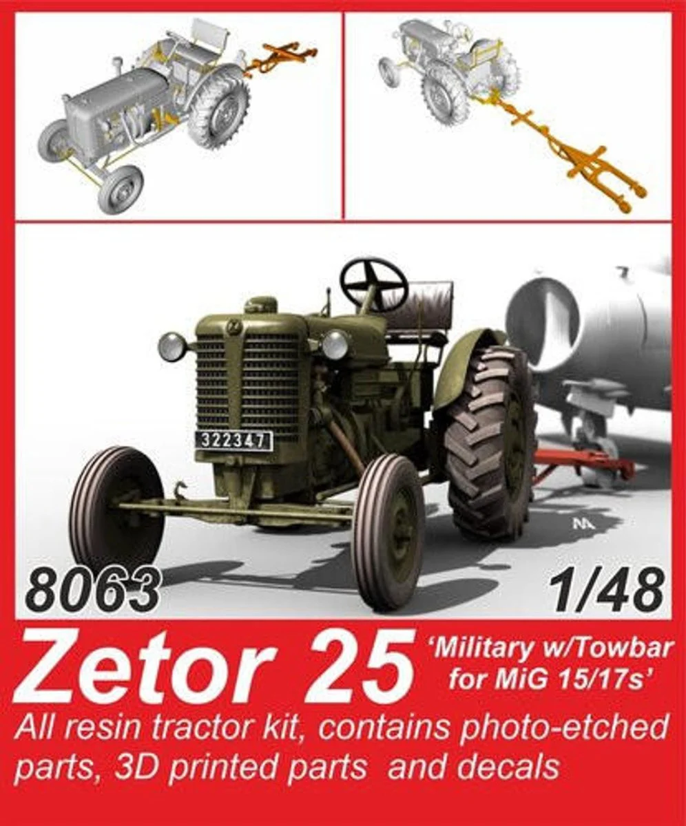 CMK 1/48 CMK Zetor 25 Military Tractor w/Towbar for MiG 15/17s