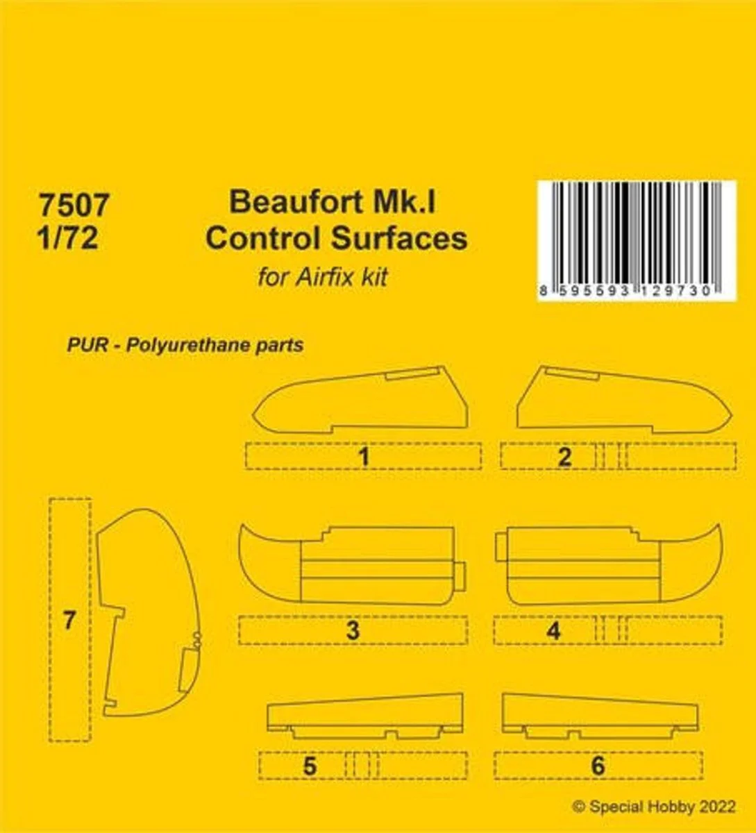 CMK 1/72 CMK Beaufort Mk.I Control Surfaces / for Airfix kit