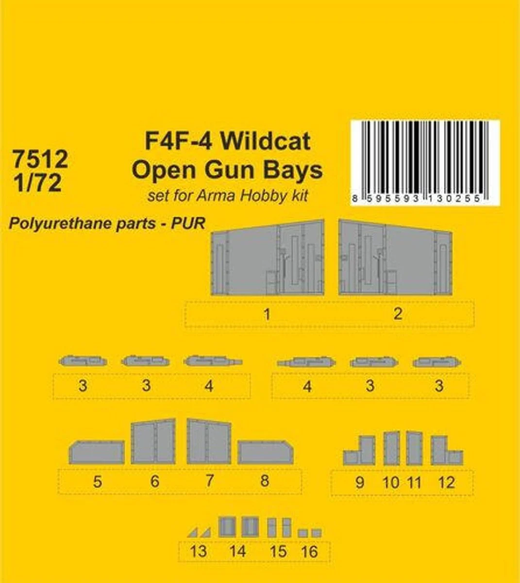 CMK 1/72 CMK F4F-4 Wildcat Open Gun Bays / for Arma Hobby kit