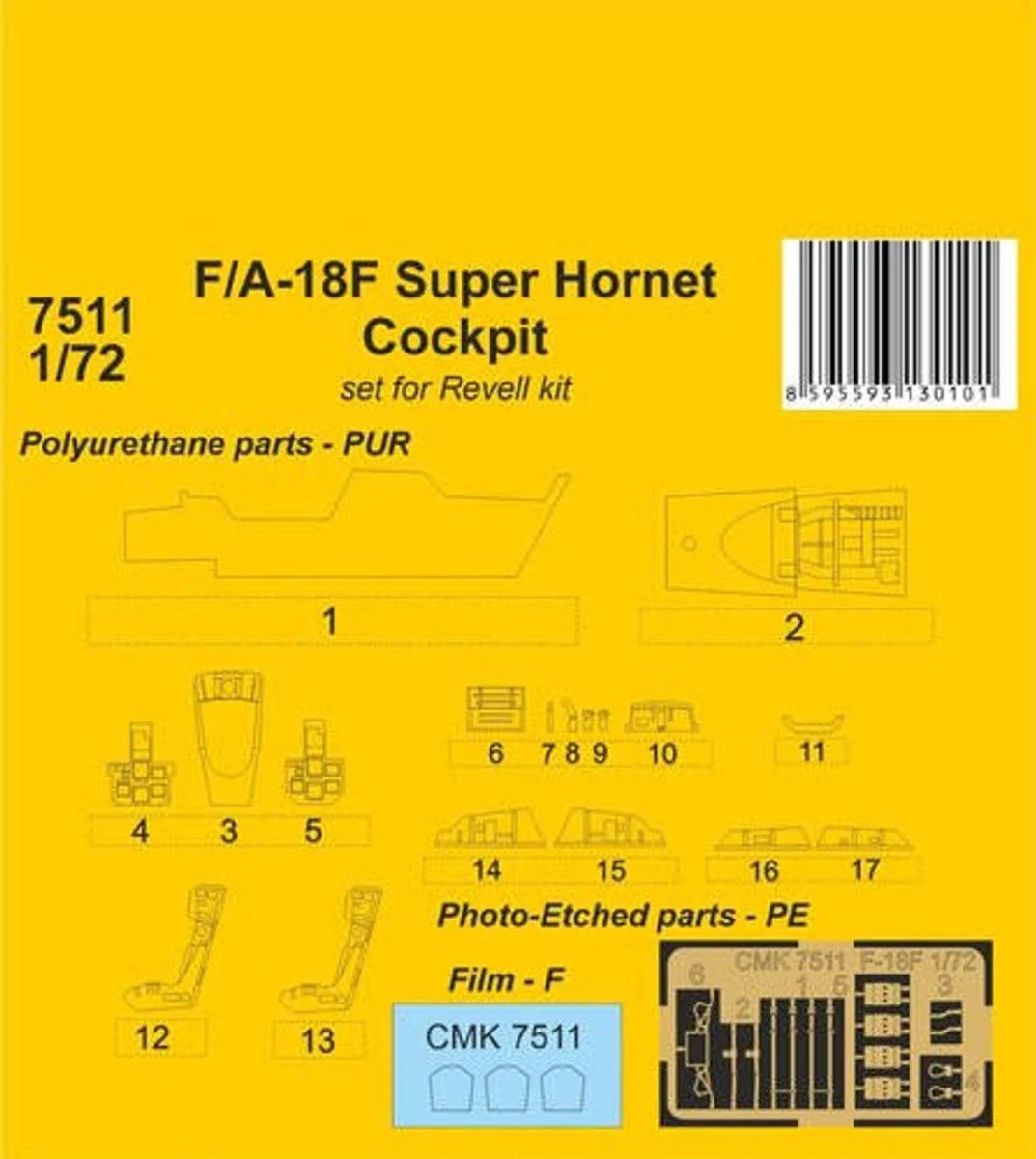 CMK 1/72 CMK F/A-18F Super Hornet Cockpit / for Revell kit