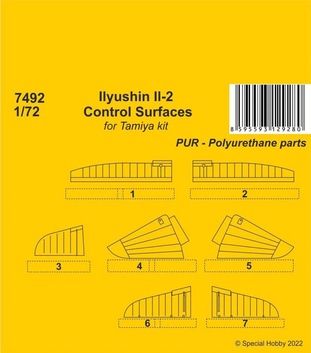 CMK 1/72 CMK Ilyushin Il-2 Control Surfaces Resin