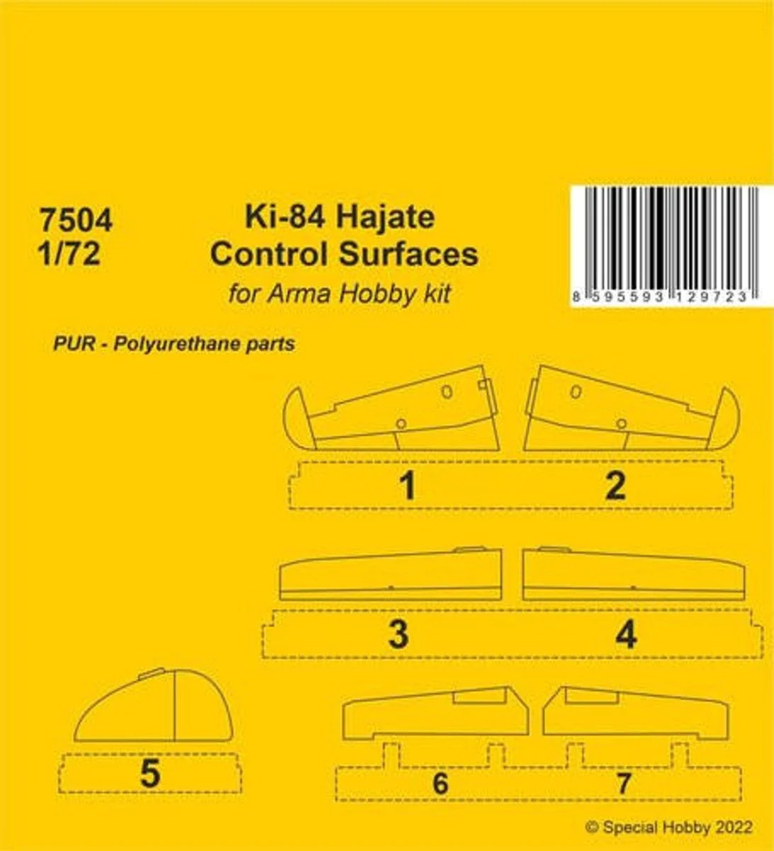 CMK 1/72 CMK Ki-84 Hajate Control Surfaces / for Arma Hobby kits