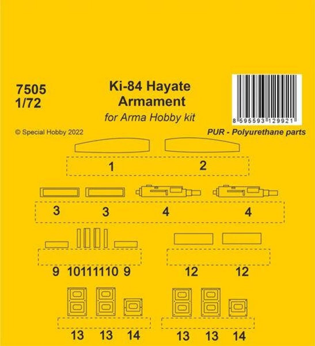 CMK 1/72 CMK Ki-84 Hayate Armament / Arma Hobby kits