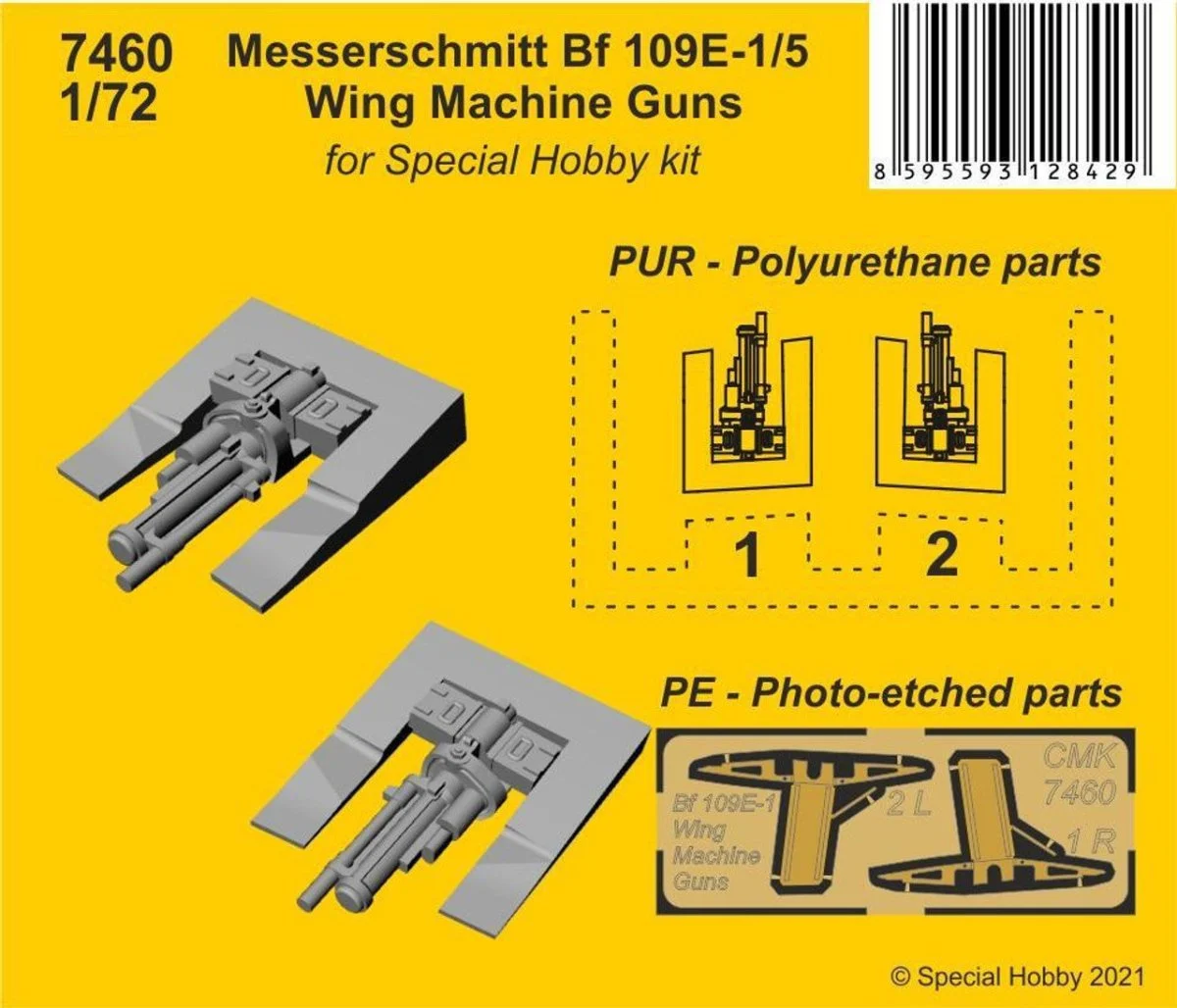 CMK 1/72 CMK Messerschmitt Bf 109E-1/5 Wing Machine Guns Resin
