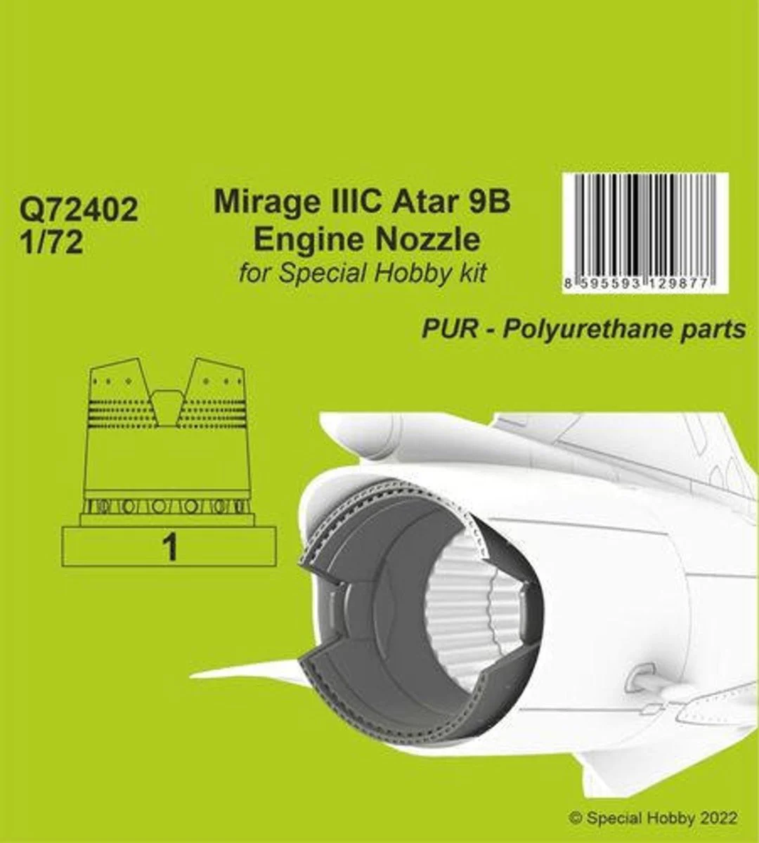 CMK 1/72 CMK Mirage IIIC Atar 9B Engine Nozzle / for Special Hobby kit