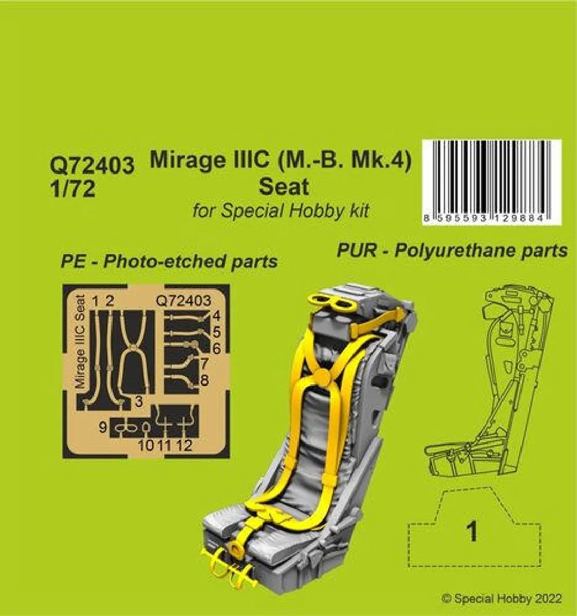 CMK 1/72 CMK Mirage IIIC (M.-B. Mk.4) Seat