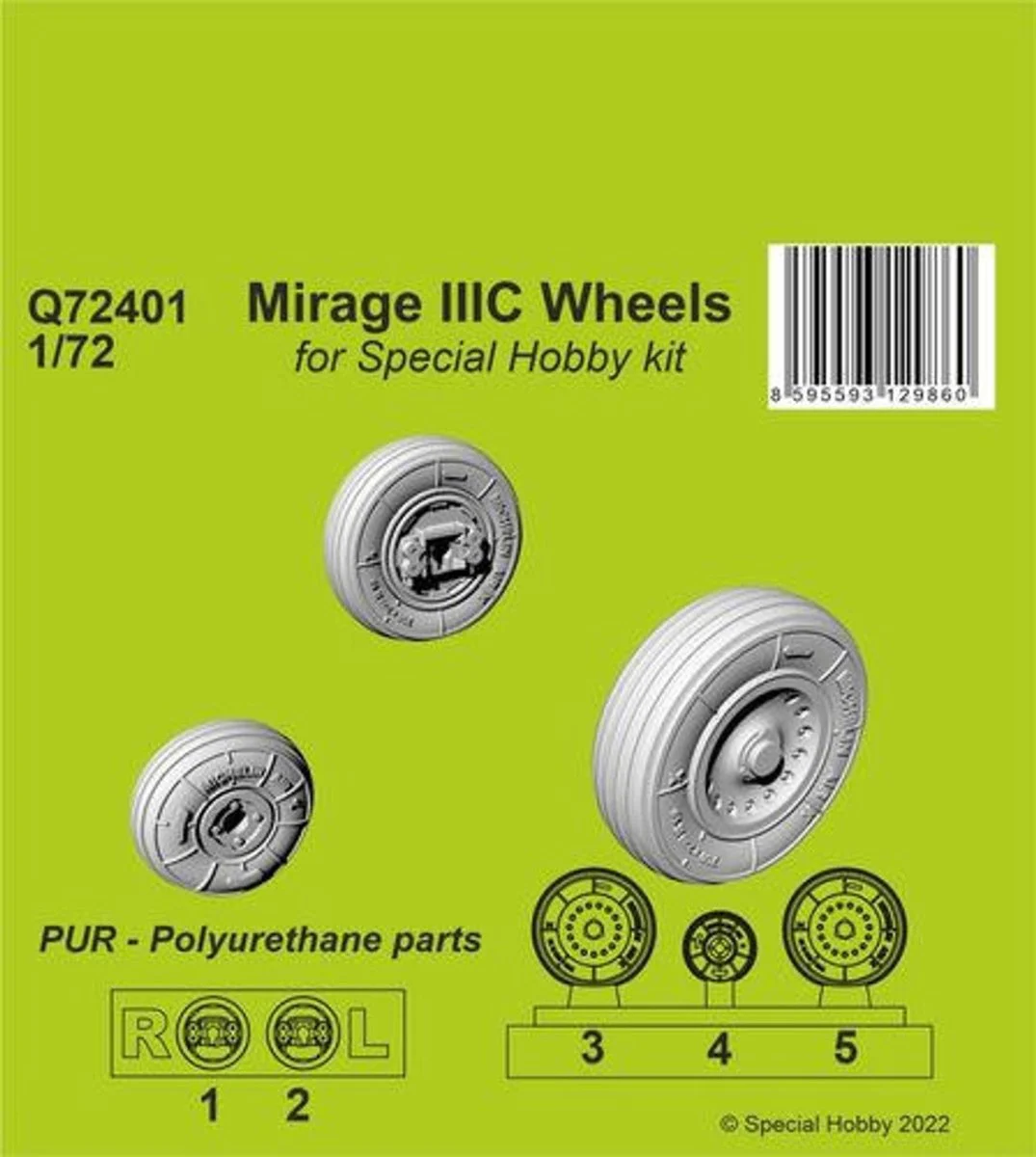 CMK 1/72 CMK Mirage IIIC Wheels / for Special Hobby kit