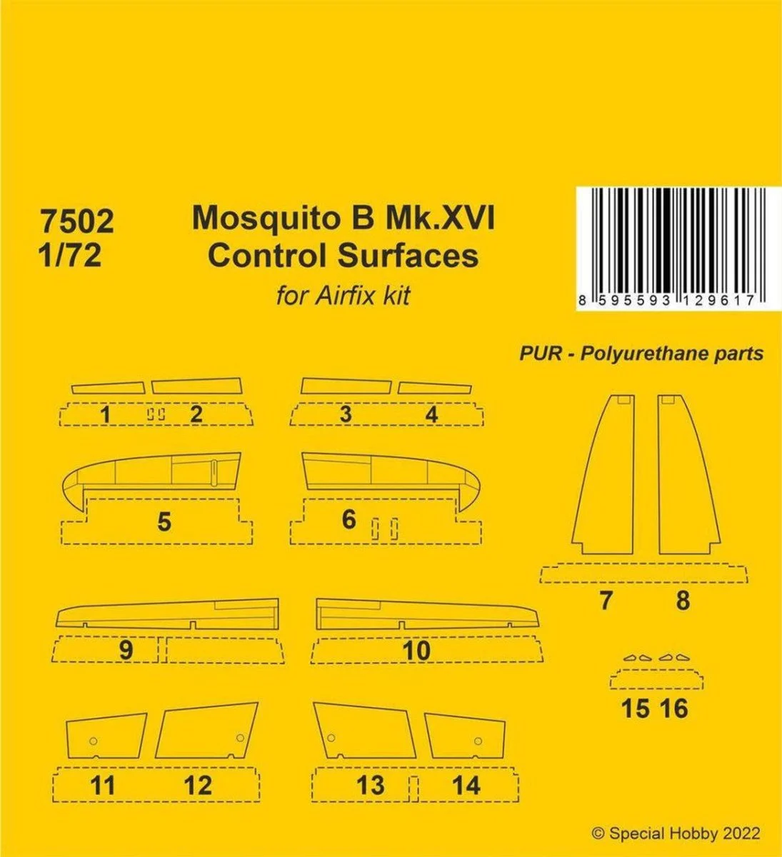 CMK 1/72 CMK Mosquito B Mk.XVI Control Surfaces / for Airfix kit Resin